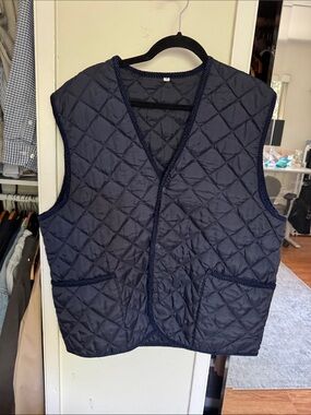 Quilted Navy Equestrian Vest, made in England